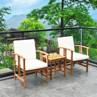 Photos - Garden Furniture Costway 3-Piece Outdoor Patio Furniture Set HW63885WH 