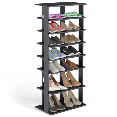 7-Tier Dual Shoe Rack with Practical Free-Standing Shelves