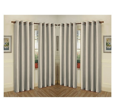 Semi-Sheer Faux Silk 84" Curtain Panels (4-Pack)