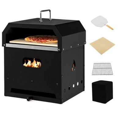 4-in-1 Outdoor Portable Pizza Oven with 12-Inch Pizza Stone