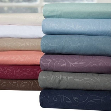 Microfiber Scrolling Vine Pattern Sheet Set - Twin - Sage