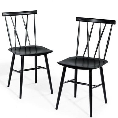 Armless Cross-Back Bistro Chairs (Set of 2)