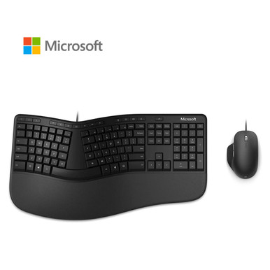 Photos - Keyboard Microsoft Ergonomic Wired  and Mouse MICRJU00001 