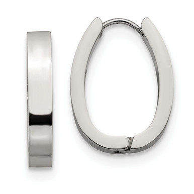 Photos - Earrings Private Label Polished Hinged Hoop Stainless Steel  SRE1323