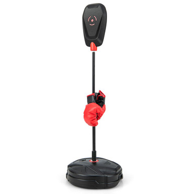 Costway Kids Punching Bag with Stand Height Adjustable Boxing Equipment with Gloves - Black