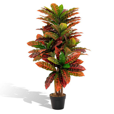 40-Inch Artificial Croton Plant with Pot