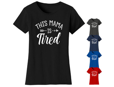 Women's ‘This Mama Is Tired’ T-shirt - Charcoal / S