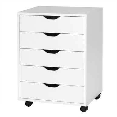 Costway 5-Drawer Storage Dresser with Wheels