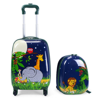Costway Kids 2-Piece Luggage Set -Suitcase with Backpack