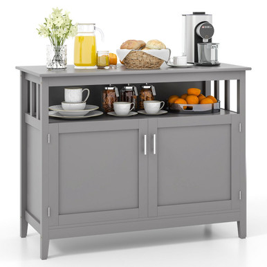 Photos - Storage Сabinet Costway Kitchen Sideboard Buffet Server with Cupboard Cabinet HW53869GR 