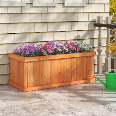 Photos - Plant Stand Costway Raised Garden Bed Wooden Planter Box with Drainage Holes HCST00648 