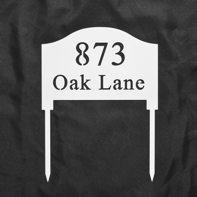 Personalized Staked Address Yard Sign - 12 inch / White Powder Coat