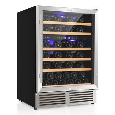 Photos - Wine Cooler Goplus Costway 24"  Dual Zone Built-In Wine Refrigerator FP1012