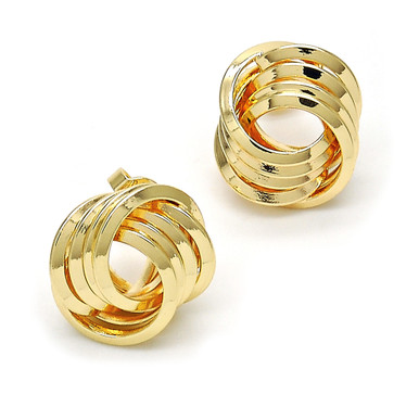 Photos - Earrings Private Label Love Knot 18K-Gold-Plated Stud  ER652