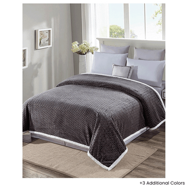 Sheradian Reversible Braided Sherpa Oversized Blanket