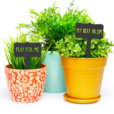 Humorous House Plant Stake (5-Pack) - Silver Powder Coat Finish