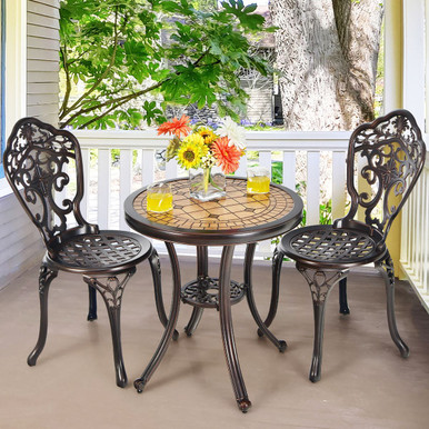 3-Piece All-Weather Cast Aluminum Patio Bistro Set