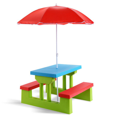 Costway Honeyjoy Kids Picnic Table Set with Umbrella