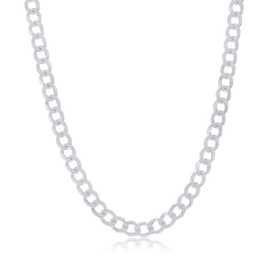 Sterling Silver-Filled 5mm Cuban Link Chain Necklace