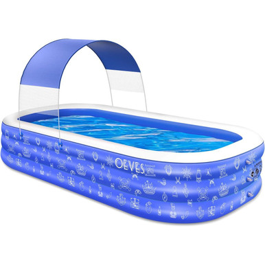 OEVES Inflatable Swimming Pool with Canopy