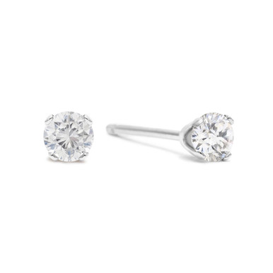 5-Point Tiny Diamond Stud Earrings in Solid Silver
