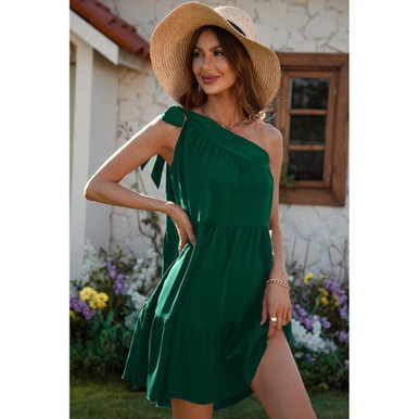 Women's One-Shoulder Charm Dress - UntilGone.com
