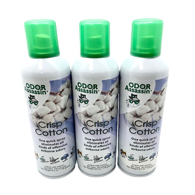 Odor Assassin&reg; Crisp Cotton Dispenser Air Freshener, 8 fl. oz. (3-Pack)