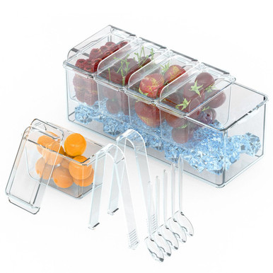 Photos - Tray New Home NewHome NewHome™ 5-Cube Chilled Serving Station Caddy HGICECHILLEDCONDIMENTTRAYGPCT5028 