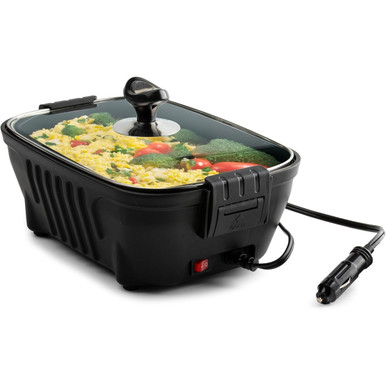 Zone Tech 12V Portable Roaster With Glass Lid