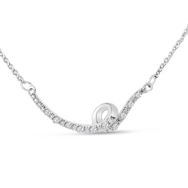 0.07-Carat Diamond Bar Swirl Necklace