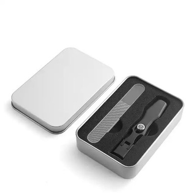 Nail Clippers & Nail File with Metal Case