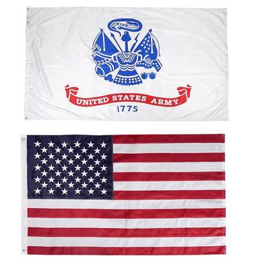 Embroidered 3 x 5-Foot US and Military Flag Set