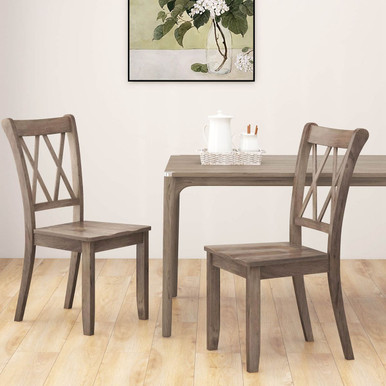 Wooden Farmhouse Dining Chairs (Set of 2)-image-SKU11084390