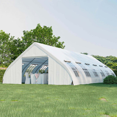 20'X40' Peach Shaped Party Tent Heavy-duty Wedding Canopy with Zipper Doors - White