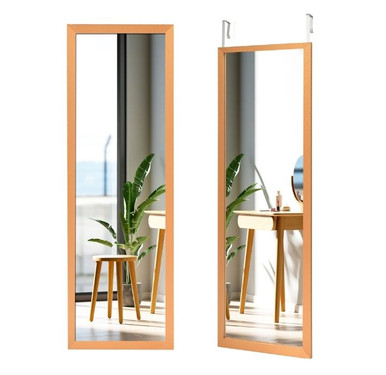 Photos - Wall Mirror Costway Full Length Wood Door Hanging or Wall Mounted Mirror - Black HW663 