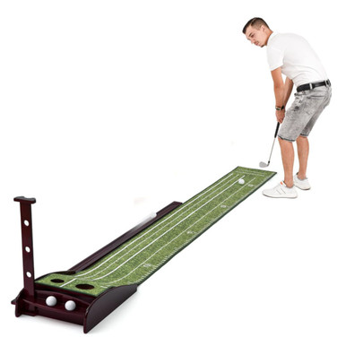 2-Hole Golf Putting Green Mat with Auto Return
