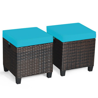 Rattan Cushioned Ottoman (2-Pack)
