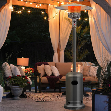 50,000-BTU Steel Propane Patio Heater with Trip-over Protection