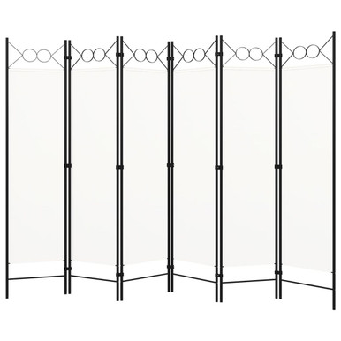 6-Panel Room Divider White 94.5"x70.9"
