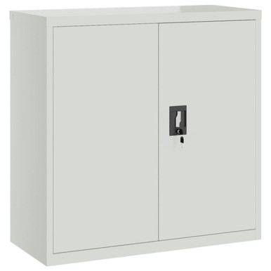 Office Cabinet with 2 Doors Gray 35.4&rdquo; Steel