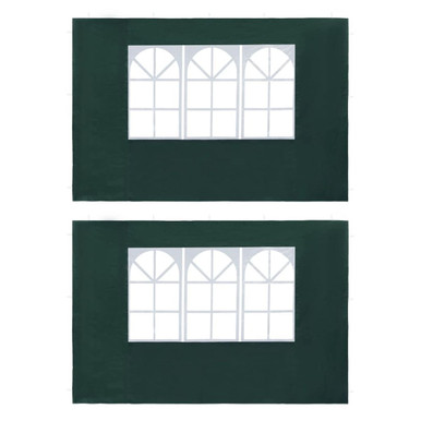 Party Tent Sidewall 2 pcs with Window PE Green
