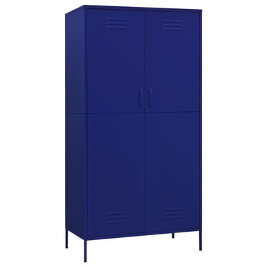 Wardrobe Navy Blue 35.4"x19.7"x70.9" Steel