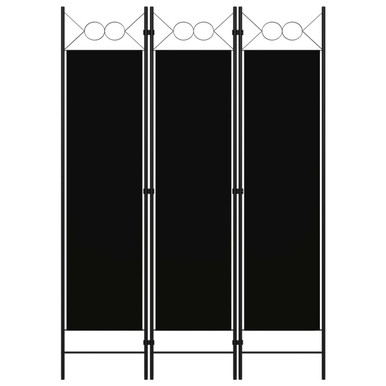 3-Panel Room Divider Black 47.2"x70.9"
