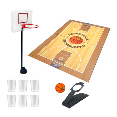 Mini Basketball Party Drinking Game with 6 Shot Glasses