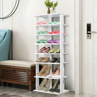 7-Tier Wooden Patented Shoes Storage Stand Rack Organizer