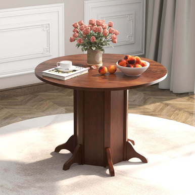 Round Dining Table with Pedestal Base for 4-6 People