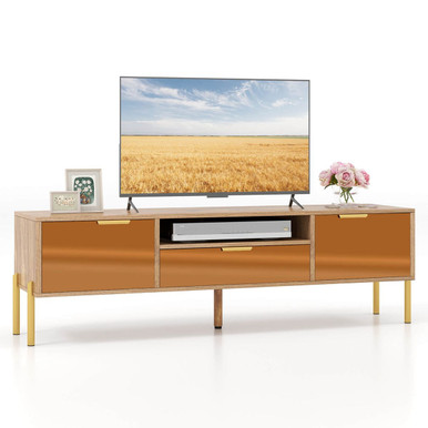 Mirrored TV Stand with Storage Space