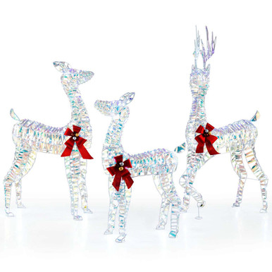 3-Piece Lighted Christmas Reindeer Family with LED Lights