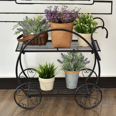 Heavy-Duty Metal Flower Cart Plant Stand