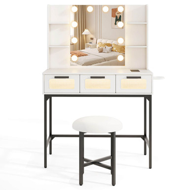 Makeup Vanity Table with Hollywood Lights
